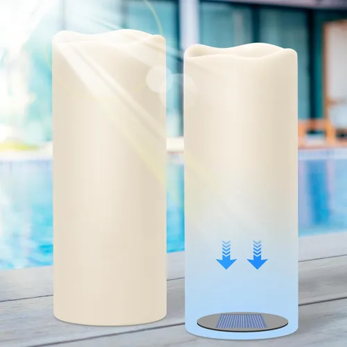 Vista 6 de GenSwin Velas LED parpadeantes sin llama de 4 x 6.5 pulgadas, funcionan con pilas con temporizador de 6 horas, velas votivas de cera real cálida