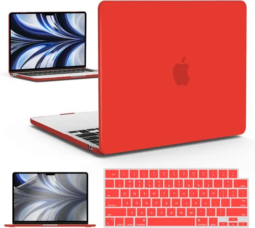 Vista 65 de IBENZER Funda para MacBook Air de 13 pulgadas 2026 2025 2024 2023 2022 M4 A3240 M3 A3113 M2 A2681, funda rígida con cubierta de teclado ScreenFilm