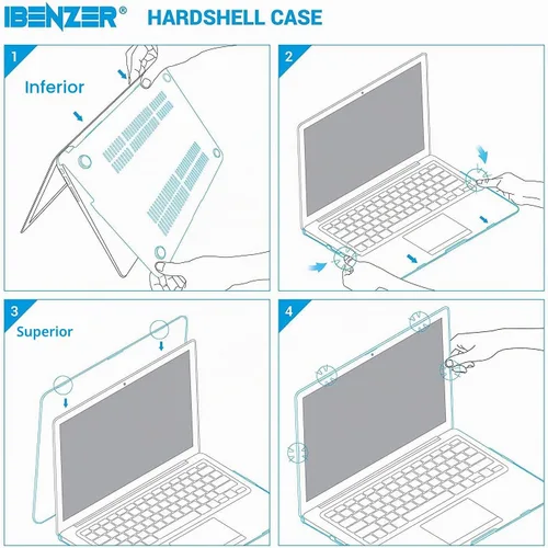 Vista 6 de IBENZER - Compatible con Funda para MacBook Pro de 13 Pulgadas 2015 2014 2013 Finales 2012 A1502 A1425, Carcasa Rígida con Cubierta para Teclado
