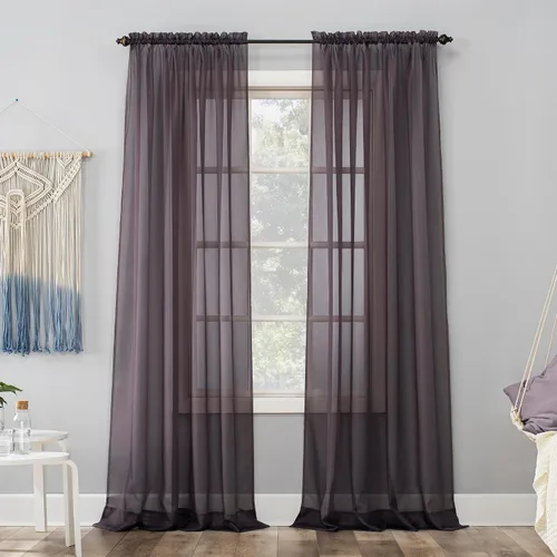 Vista 12 de No. 918 Emily Panel de cortina de gasa transparente Gris antracita