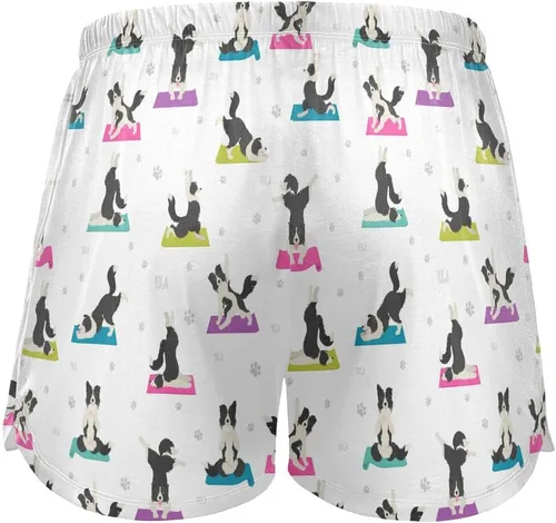 Vista 3 de vvfelixl Pantalones cortos de dormir para mujeres, cachorros, pantalones cortos de pijama con bolsillos, pantalones de dormir S-XXL