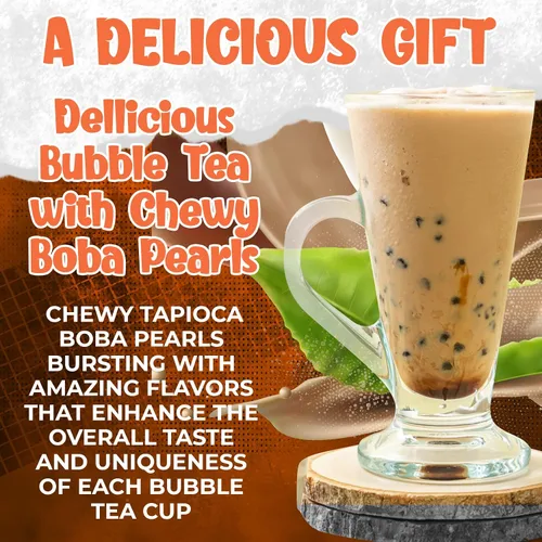 Vista 7 de Fusion Select Juego de 5 paquetes de té de burbujas de taro, mango, melaza, fresa con perlas de tapioca extra ricas, pajitas
