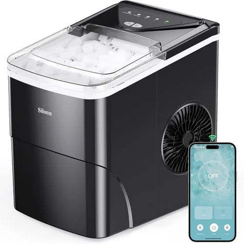 Vista 32 de Silonn Nugget - Máquina de hielo para encimera, hielo de caída automática Acero inoxidable