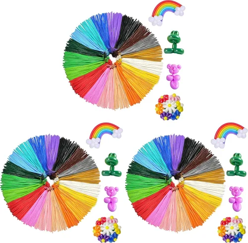 Vista 8 de 400 globos giratorios, 260 globos largos de colores surtidos
