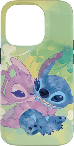 Vista 17 de Disney Stich and Angel Shamrock - Carcasa para iPhone 17, color verde