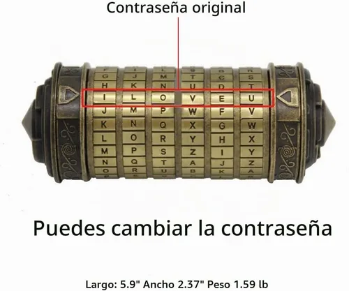Vista 4 de yofit Da Vinci Code Mini Cryptex Lock Puzzle Box Valentine's Day Gift