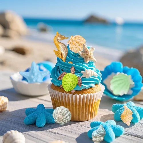 Vista 7 de Moldes para fondant de cuerno de concha, molde de conchas de chocolate con estrellas de mar marinas y tortugas para decoración de pasteles, arcilla