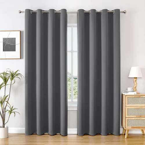 Vista 28 de ChrisDowa - Cortinas cortas para ventana de 40 pulgadas para dormitorio - Cortinas cortas con ojales y aislamiento térmico para oscurecer