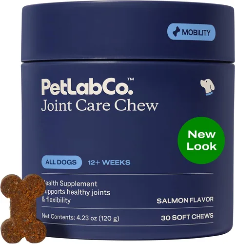 Vista 8 de PetLab Co. Masticables para el cuidado de las articulaciones para perros, 30 masticables suaves, paquete de 2, cerdo
