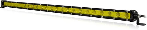 Vista 10 de SKYWORLD Barra de luz LED, 7 pulgadas, 30 W, delgada, de una sola fila, impermeable, para inundación, todoterreno, luces amarillas, antiniebla