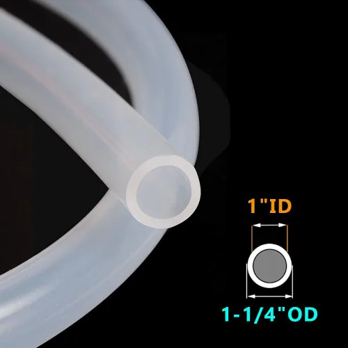 Vista 2 de Feelers Tubo de silicona de 1" DI x 1-1/4" DE Grado Alimenticio Tubo de Silicona Pura Alta Temperatura Elaboración Casera Vinificación Manguera