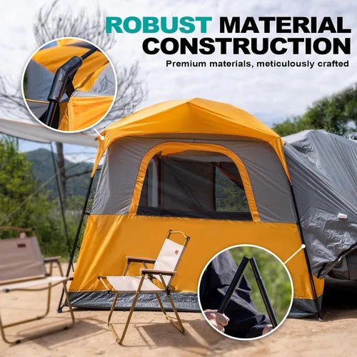 Vista 7 de uniHimal SUV Tent for Camping,Waterproof PU2000mm, Fits 5-8 People,Spacious Double Layer Design, Includes Rainfly & Storage Bag, 8FT L x 8FT W x