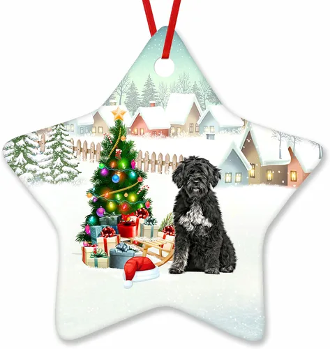 Vista 41 de Prezzy Airedale Terrier - Adorno para decoración de árbol de Navidad, regalos lindos para amantes de los perros, para familiares y amigos, nuevo