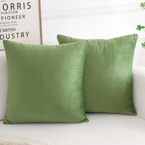 Vista 13 de Juego de 2 fundas de almohada decorativas de terciopelo, funda de cojín cuadrada suave para decoración del hogar para sala de estar, sofá o cama