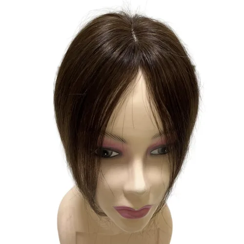 Vista 9 de Anemone Peluca de cabello humano con clip para mujer, 10 pulgadas, parte media, recto, extensiones de volumen para pérdida de cabello suave (negro)