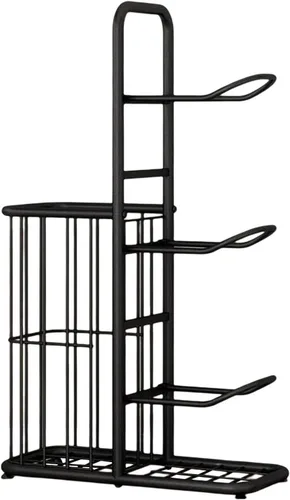 Vista 12 de Estante vertical de bolas para garaje, soporte vertical de exhibición de baloncesto para interiores y exteriores, estante de almacenamiento