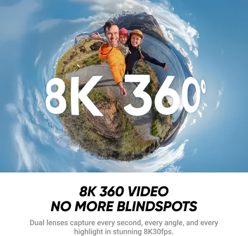 Vista 3 de Insta360 Paquete de buceo X4 Air Cámara de acción 8K 360 más ligera para aventuras épicas, lentes reemplazables, para acción, viajes, vlogging. El