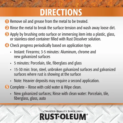 Vista 10 de Rust-Oleum Eliminador de óxido para remojar y bañar; removedor de corrosión resistente para herramientas metálicas, automóviles, bicicletas