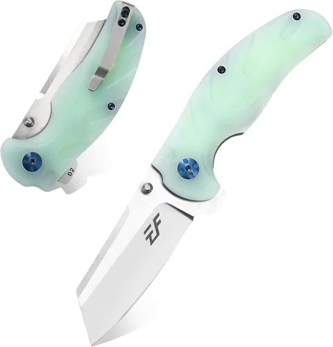 Vista 10 de Eafengrow EF932 Cuchillo de bolsillo G10 Mango D2 Cuchillo de hoja de acero con rodamiento de bolas, cuchillo abierto seguro para camping, Negro