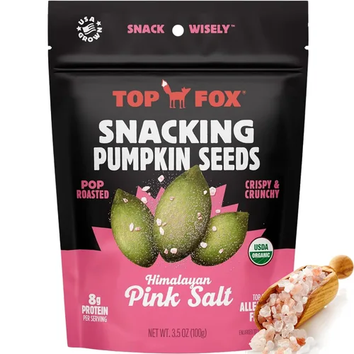 Vista 13 de Top Fox Snacks Semillas de calabaza para comer (Variedad, 3.5 oz) - Snacks sin gluten, snacks de proteínas, snacks keto, paleo y veganos - Tostadas