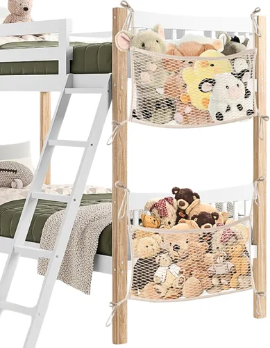 Vista 11 de Red de almacenamiento de animales de peluche para niños, red organizadora de juguetes de noche, almacena cuidadosamente tus animales de peluche, red