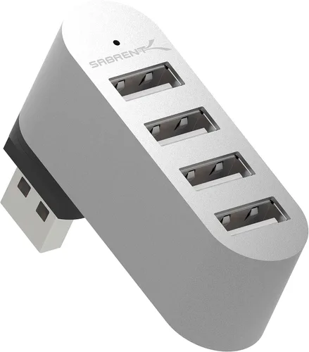Vista 2 de SABRENT Hub USB 2.0 de 4 puertos [90°/180° grados giratorio] (HB-UMN4)
