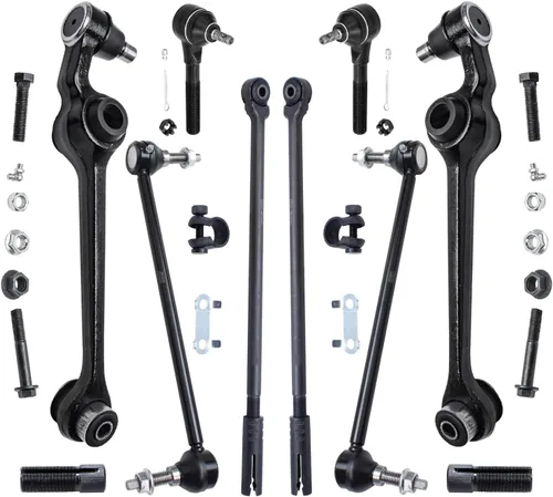 Vista 78 de Detroit Axle - Kit de suspensión delantera de 10 piezas para Jeep 2002-2004