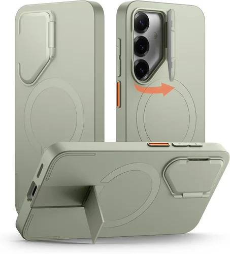 Vista 32 de SURITCH Funda para teléfono Samsung Galaxy S26 Plus, cubierta protectora magnética con cubierta de cámara y soporte de metal ajustable para Galaxy