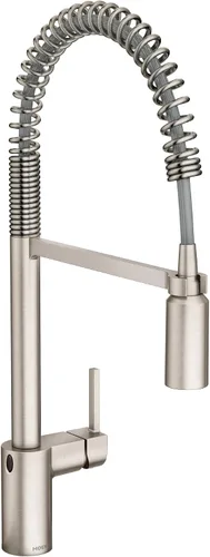 Vista 24 de Moen Align 5923BLS Grifo de cocina desplegable con resorte de una sola manija de acero inoxidable con aerosol desplegable y Power Boost, grifo