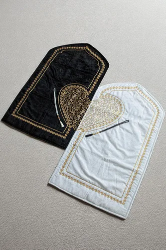 Vista 3 de ihvan online Alfombra de oración musulmana para parejas, juego de alfombrillas de oración gruesas y acolchadas para mujeres y hombres, oraciones