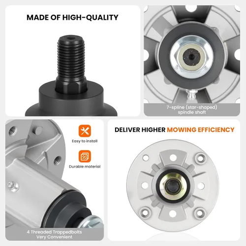 Vista 7 de ILONPA Kit de reconstrucción de cubierta de 48 pulgadas GY20454 Conjunto de husillo para John Deere D140 LA130 D140 D150 E140 E150, incluye husillo
