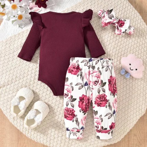 Vista 219 de Aalizzwell Conjunto de mameluco acanalado para bebé recién nacido prematuro para otoño e invierno