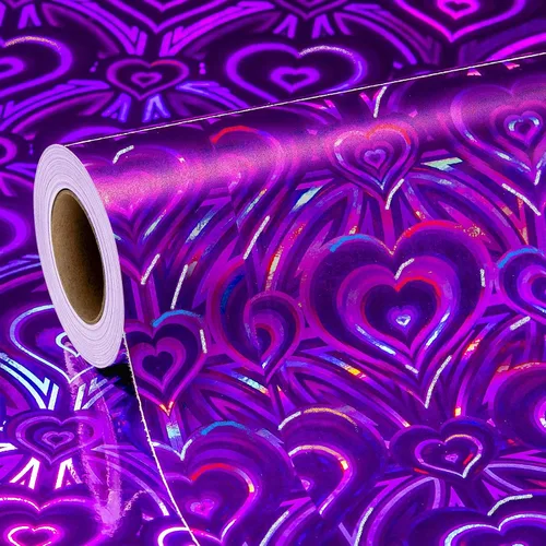 Vista 16 de Homeral Rollo de papel de regalo rosa holográfico con galaxia rosa brillante para cumpleaños, baby shower, despedida de soltera, boda, día