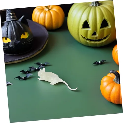 Vista 5 de 20Pcs Luminous Fake Mouse Halloween Tricky Rat Prank Props Glowing Scary Decorations for Haunted House and April Fool S Day