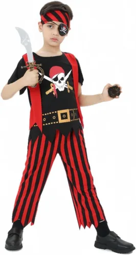 Vista 3 de Disfraz de pirata para niños, juego de rol de pirata