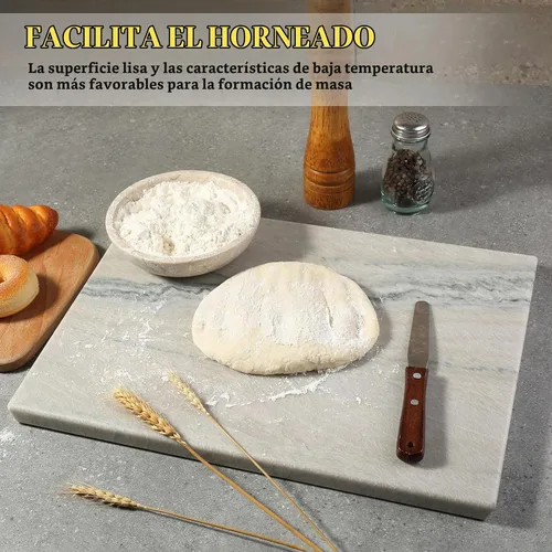 Vista 6 de Koville Tabla de cortar de granito para cocina, tabla grande de quesos de losa de mármol de 16 x 12 pulgadas, tabla de servir rectangular