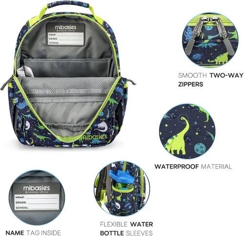 Vista 6 de mibasies Boys Backpack 5-8 Lightweight Kids Backpacks Boys - Boy Bookbag for Elementary School - Galaxy Dinosaur