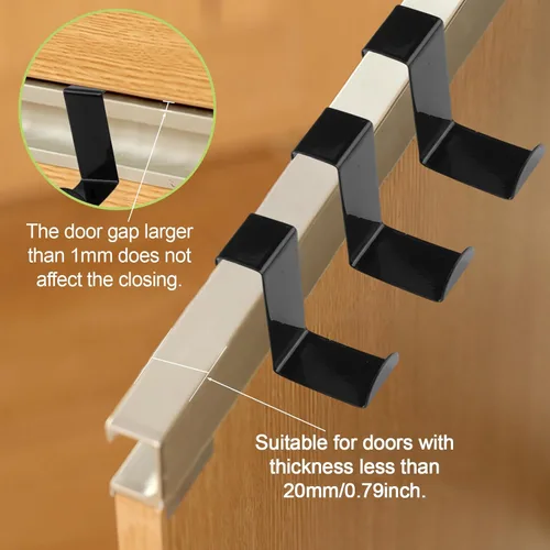 Vista 5 de Over Cabinet Door Hooks, 8Pcs Plastic Over Door Single Hooks Multi-Purpose Over The Cupboard Drawer Hooks Space-Saving Hanger Extender Clips Hooks