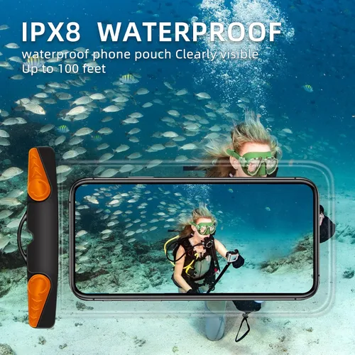 Vista 5 de Bolsa impermeable para teléfono, funda impermeable para teléfono con cordón para iPhone, Samsung, IPX8, bolsa seca para playa, kayak, crucero, 2