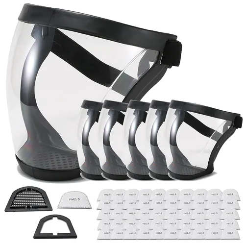 Vista 19 de Escudos activos antivaho de cara completa Protección de expresión visible, transparente, transpirable, cómodo, para adultos, reutilizable