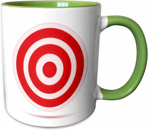 Vista 11 de 3dRose Taza de círculo blanco y rojo, 11 oz, color negro