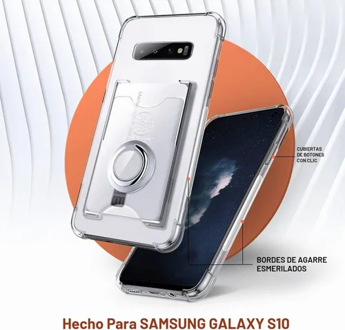 Vista 8 de Shields Up Funda para Samsung Galaxy S10, Galaxy S10, funda minimalista con tarjetero [3 tarjetas] y soporte de anillo, [protección contra caídas]