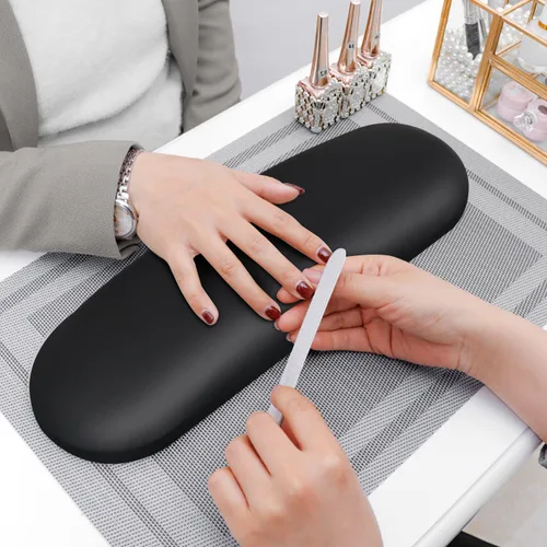Vista 2 de Almohada y tapete para reposabrazos, cojín para manicura de salón de belleza, soporte de mano para manicurista con tapete para manicura profesional