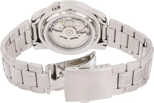 Vista 3 de SEIKO SNKK25 5 - Reloj de acero inoxidable con esfera blanca para hombre, Esqueleto Blanco, Bobinado automático, cuerda automática