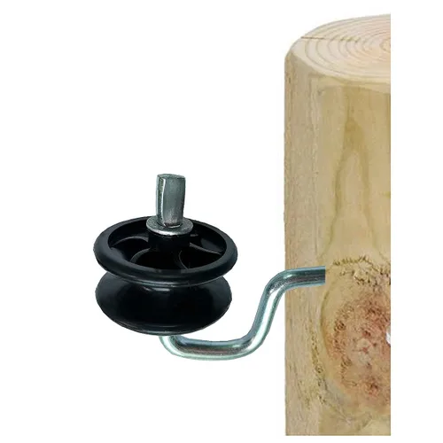Vista 6 de QMARK Paquete de 10 anclajes eléctricos para postes de madera, aisladores de madera atornillados (aisladores de rodillo)