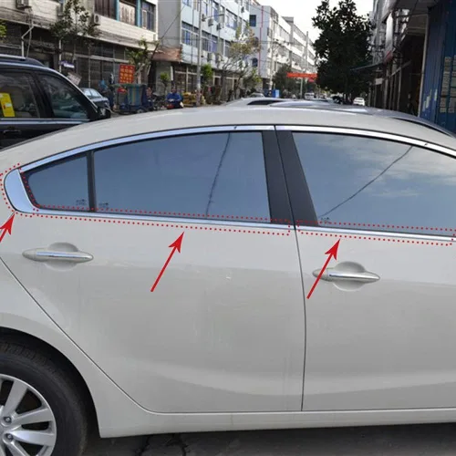 Vista 6 de Ventana exterior moldura marco ajuste para KIA Forte Cerato K3 2013 2014 2015 acero inoxidable 6 unids/set