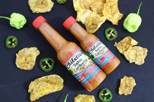 Vista 2 de Chiletico - Salsa Caribeña de Costa Rica - Caliente, 10.5 fl oz, paquete de 1