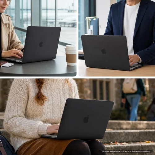 Vista 6 de MOSISO - Funda rígida de plástico para proteger la pantalla de MacBook Pro de 13 pulgadas, Negro