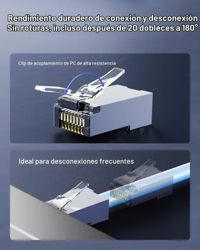 Vista 4 de VCE Paquete de 25 conectores de paso RJ45 blindados Cat6 con botas de alivio de tensión RJ45 (negro), extremo Cat 6/Cat 5e, enchufe modular Ethernet