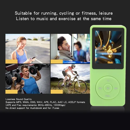 Vista 3 de Reproductor de MP3/MP4, reproductor de música con capacidad de memoria de 8 GB, MP3 portátil de alta fidelidad sin pérdidas con pantalla de 1.8